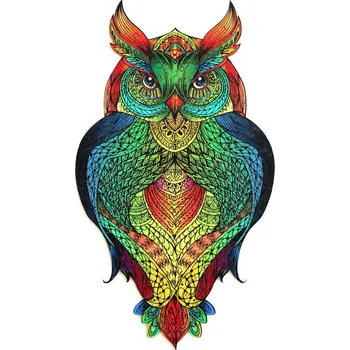 Puzzle G3 Puzzle 137 dílků Eureka dřevěné Puzzle Barevná sova