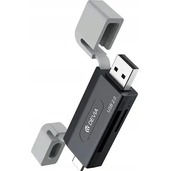 Bezpečnostní kamera Čtečka karet Devia 2 v 1 EL239 USB/USB-C 2.0 černá