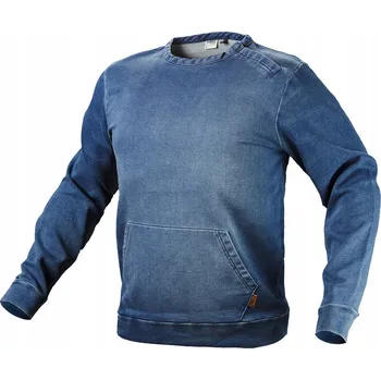 Pánská mikina Pracovní Mikina DENIM s kapsou, pohodlná, 380 g/m2, velikost XXL – Pohodlná a praktická