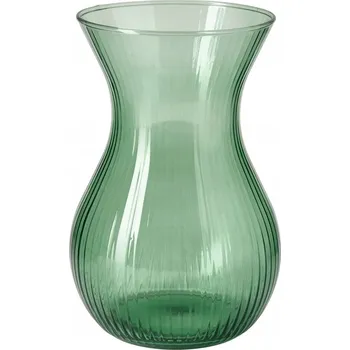 Váza KRÁSNÁ VÁZA, ZELENÉ SKLO, ELEGANTNÍ TVAR, výška 18 cm, IKEA ROSENMAS