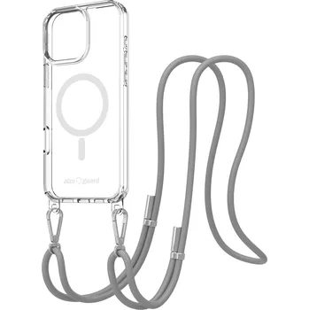 Pouzdro na mobilní telefon AlzaGuard Luxe Detach Lanyard Case Compatible with MagSafe for iPhone 16 Pro Max šedý
