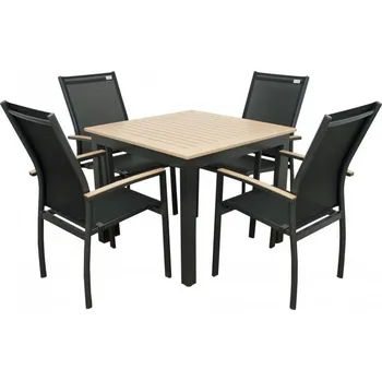 Zahradní sestava DOPPLER Set zahradního nábytku EXPERT Wood antracit 4+1