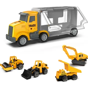 autíčko WIKY Nákladní stavební stroje a box na autíčka set 4 ks, 28 cm