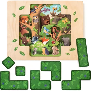 Puzzle Vemkel Dřevěná hlavolamová hra Tetris „Kdo koho našel“