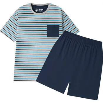 Pánské pyžamo Letní pánské pyžamo Wolf & Wolfie S2675B šedé