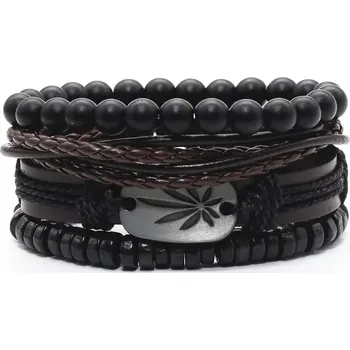 Náramek Predator Kožený náramek konopí 4 kusy