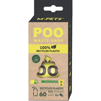 sáček na exkrement M-Pets POO sáčky na exkrementy z recyklovaného plastu citronové 60 ks