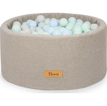 Dětský bazének Flumi Bazének s míčky 200 ks bouclé šedý, mentolovo - modré míčky