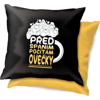 Polštář Nekupto Vtipný polštář Před spaním počítám ovečky