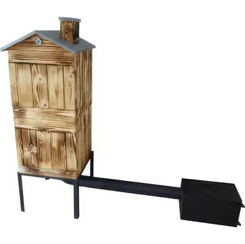 TopKing Zahradní dřevěná udírna s oplechovanou střechou 162 cm