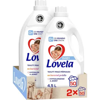 LOVELA Baby tekutý prací přípravek na barevné prádlo 2× 4,5 l (100 praní)