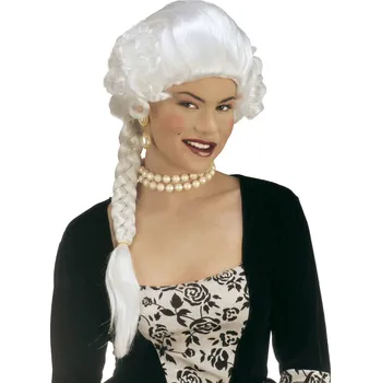 Karnevalová paruka Widmann Historická paruka s copem bílá