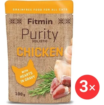 Fitmin Purity Kapsička pro kočky kuřecí se srdíčky 3 × 100 g