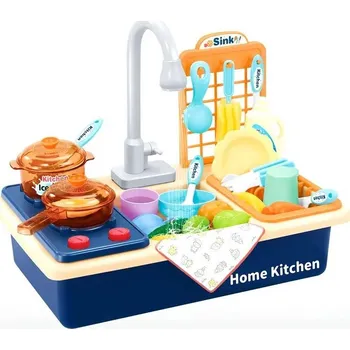 Dětská kuchyňka Bavytoy Vařič se dřezem modrý