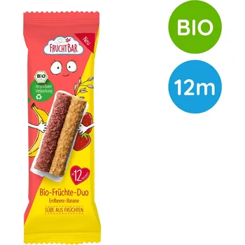 FruchtBar BIO ovesné duo tyčinky jahoda, banán, jablko 27 g