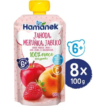 Dětská výživa HAMÁNEK Jahoda a meruňka 8× 100 g