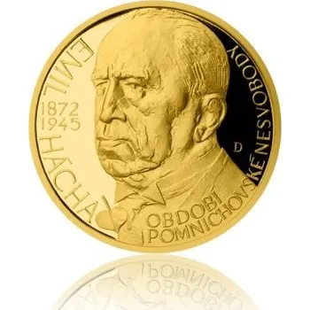 Zlatý dukát Českoslovenští prezidenti - Emil Hácha proof