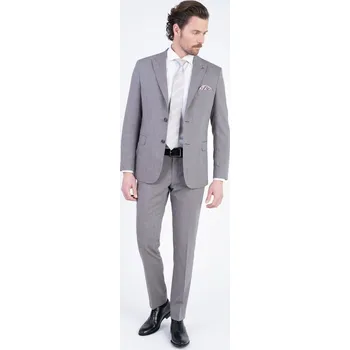 Pánský oblek Károvaný strečový oblek V pohodlném střihu 197473