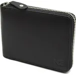 Pánská kožená peněženka černá - uzavíratelná na zip Nivasaža N232