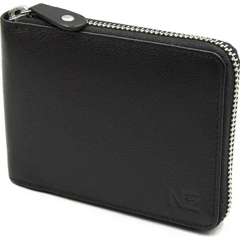 Peněženka Pánská kožená peněženka černá - uzavíratelná na zip Nivasaža N232