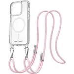 AlzaGuard Luxe Detach Lanyard Case Compatible with MagSafe for iPhone 15 Pro růžový