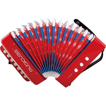 Hudební nástroj pro děti Musicube Akordeon 14tonový červený