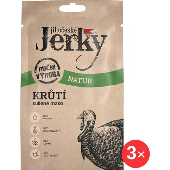 Sušené maso Jihočeské Jerky Krůtí natur 3 x 20 g