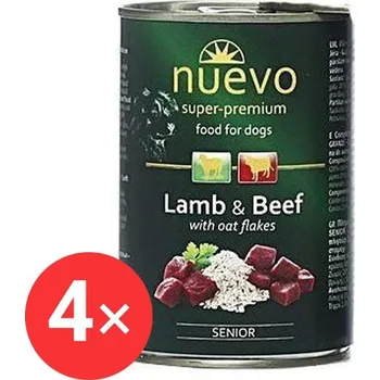 Krmivo pro psa Nuevo pes senior jehněčí s ovesnými vl. konzerva 4 × 800 g