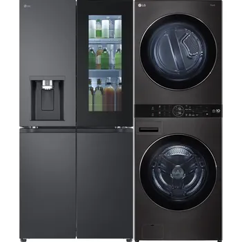 Set domácích spotřebičů LG GMG960EVEE + LG WashTower WT1716BBF