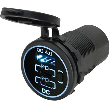 Unknown Adaptér 12/24V → 2x USB-C QC4PD + 1x USB-A - bílé podsvícení