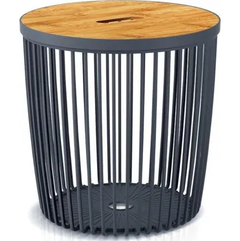 Prosperplast Univerzální koš CLUBO s bambusovým víkem 35 l antracit