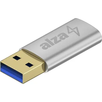 Datové redukce AlzaPower USB-A (M) to USB-C (F) 3.2 15W 5Gbps stříbrný
