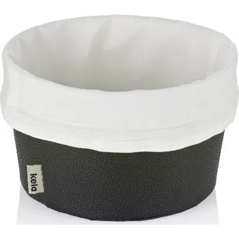 chlebník Kela Košík na chleba Grana PU kůže černý 11 × 19 cm