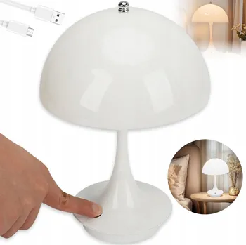 Lampička Stolní LED lampa s dotykovým ovládáním, 3 barvy světla, bezdrátová, bílá