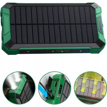Powerbanka POWERBANK SOLARNY POWER BANK USB 10000 MAH SE 4 KABELY A SVÍTILNOU