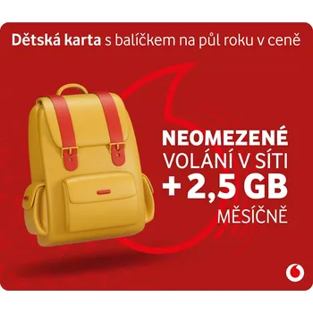 Vodafone Dětská karta s balíčkem na půl roku v ceně