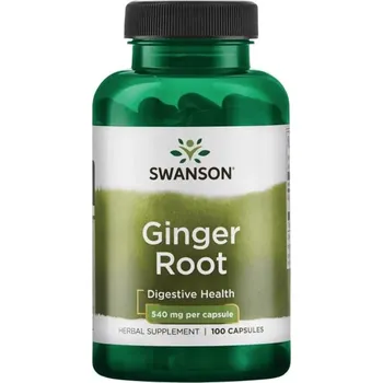 Doplněk stravy Swanson Ginger Root (kořen zázvoru), 540 mg, 100 kapslí