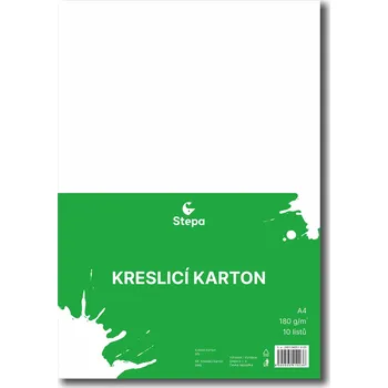 Výtvárné potřeby STEPA kreslicí karton A4, 10 listů, 180g/m2, bílý