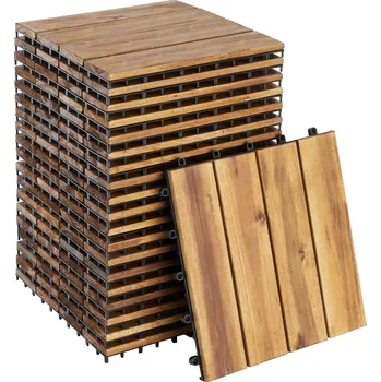 umělá květina TecTake Tabula Sada 20 terasových dlaždic akáciové dřevo, každá se 4 lamelami