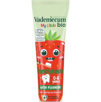 Dentální hygiena Vademecum BIO My Little Strawberry dětská zubní pasta s fluoridem jahoda 50 ml