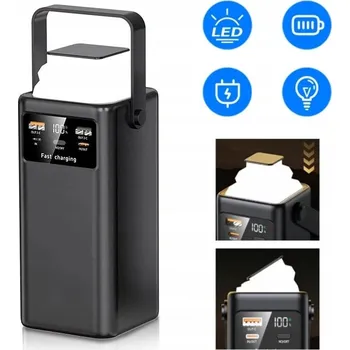 Powerbanka Powerbank Rychlé Nabíjení Notebook Kempování + Super Svítivá LED