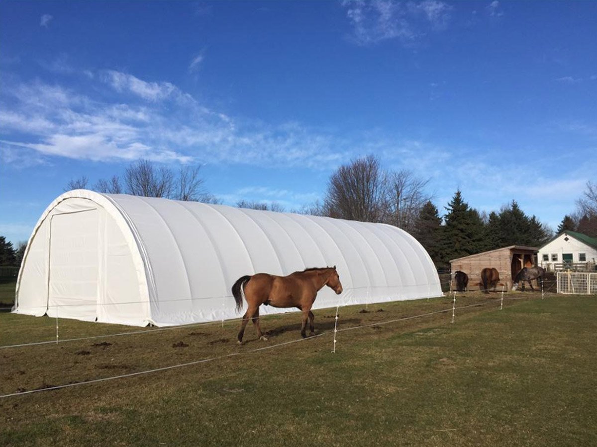 Skladová Hala 3065, 9,15×16×4,5m, PVC 610g/m2, bílá