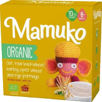 Dětská výživa Mamuko Dětská bio kaše zelená pohanka, ječmen, špalda, žito, oves 200 g