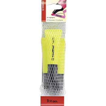 Zvýrazňovač STABILO NEON síťka 3 ks - žlutý