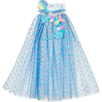 Karnevalový kostým Souza! Plášť s čelenkou a hůlkou pro mořské panny Marlya 3-4 roky