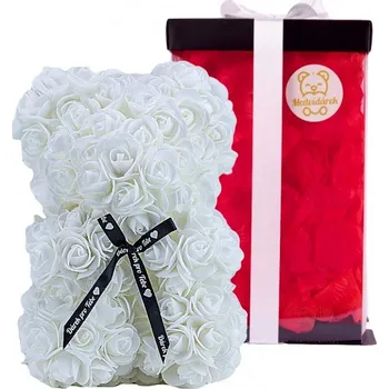 Hračka Medvídárek Romantic 25cm dárkově balený - bílý zasypaný červenými lístky