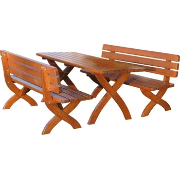 Zahradní sestava ROJAPLAST Set zahradního nábytku STRONG 1stůl + 2lavice