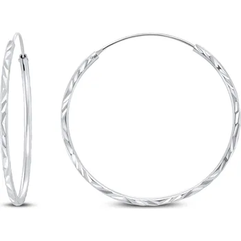 Náušnice Brilio Silver Stříbrné kruhové náušnice EA01 4 cm (Ag 925/1000, 1,08 g)