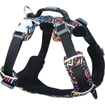 Red Dingo postroj Sport Squiggles Black 25 mm × 75-112 cm