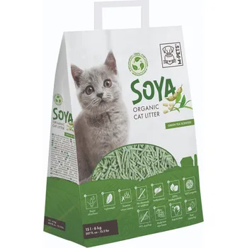 Podestýlka pro kočku M-Pets Stelivo sojové se zeleným čajem 15 L